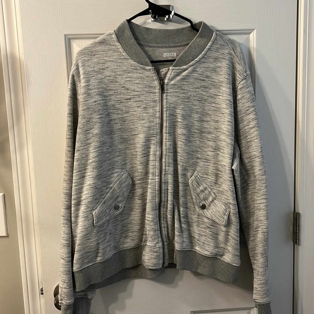 Marled gray unlined bomber jacket